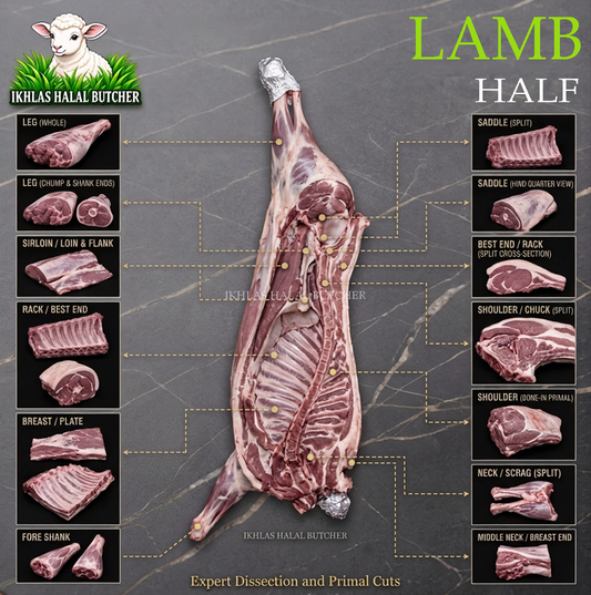 Halal half lamb, Ikhlas Halal Butcher, Bradford