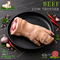 Halal beef trotters, on the bone, with chilli and garlic, on a black plate, Ikhlas Halal Butcher, Bradford