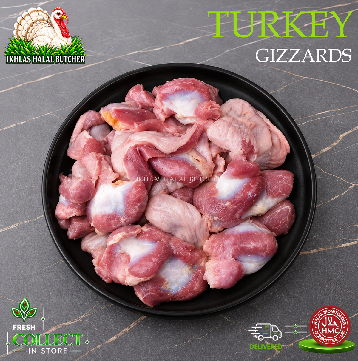 Halal turkey gizzards (photo 2), Ikhlas Halal Butcher, Bradford