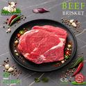 Halal beef brisket, with chilli and garlic, on a black plate, Ikhlas Halal Butcher, Bradford