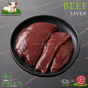 Halal beef liver, on a black plate (photo 1), Ikhlas Halal Butcher, Bradford