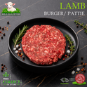 Halal lamb burgers, with rosemary and peppercorns, on a black plate, Ikhlas Halal Butcher, Bradford