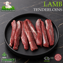 Halal lamb fillet, on a black plate, Ikhlas Halal Butcher, Bradford