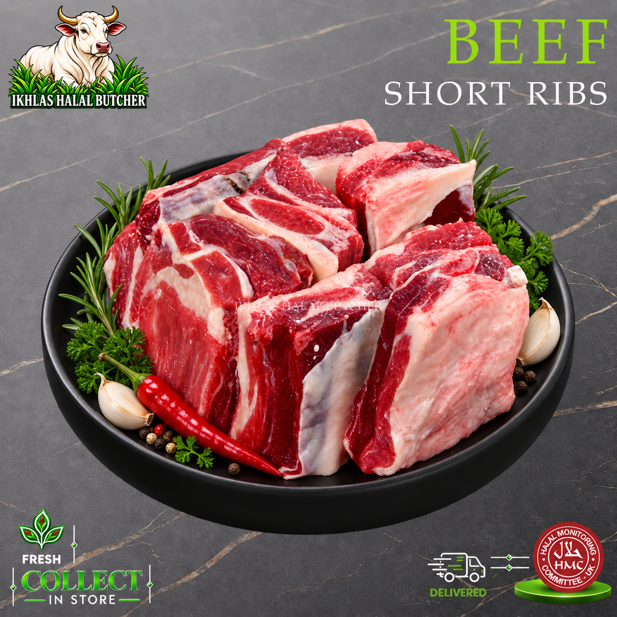 Halal beef short ribs (photo 1), Ikhlas Halal Butcher, Bradford