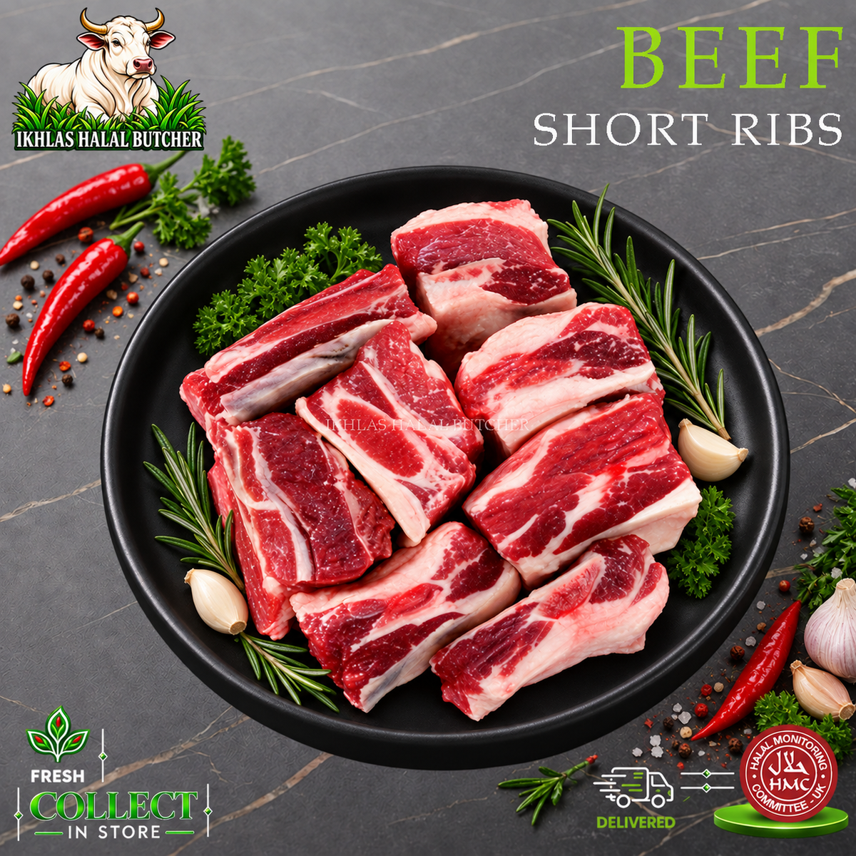 Halal beef short ribs (photo 3), Ikhlas Halal Butcher, Bradford