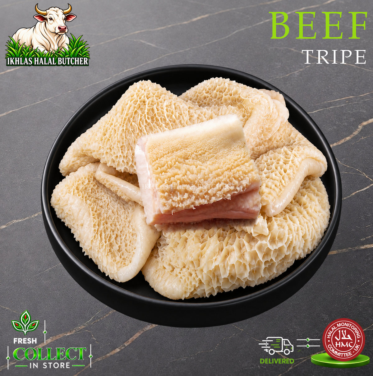 Halal beef tripe, Ikhlas Halal Butcher, Bradford