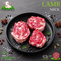 Halal lamb neck, with peppercorns and herbs, on a black plate, Ikhlas Halal Butcher, Bradford