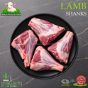 Halal lamb shank, on the bone, on a black plate, Ikhlas Halal Butcher, Bradford