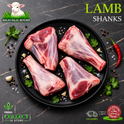 Halal lamb shank, with chilli and peppercorns, on a black plate, Ikhlas Halal Butcher, Bradford