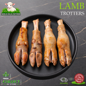 Halal lamb trotters, on a black plate (photo 2), Ikhlas Halal Butcher, Bradford