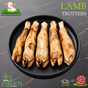 Halal lamb trotters, on a black plate (photo 1), Ikhlas Halal Butcher, Bradford