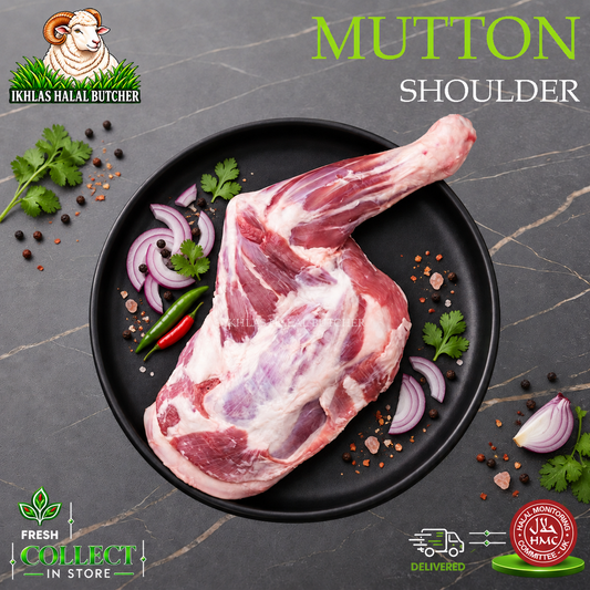 Halal mutton shoulder on bone (photo 1), Ikhlas Halal Butcher, Bradford