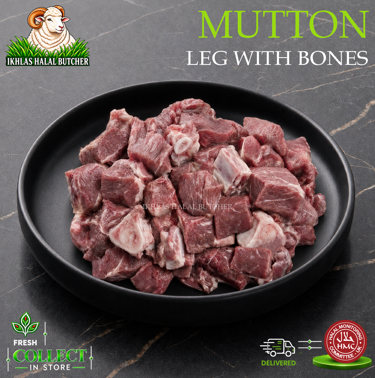 Halal mutton leg, on the bone (photo 2), Ikhlas Halal Butcher, Bradford