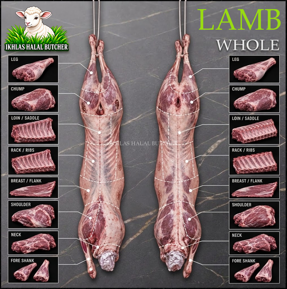 Halal whole lamb, Ikhlas Halal Butcher, Bradford